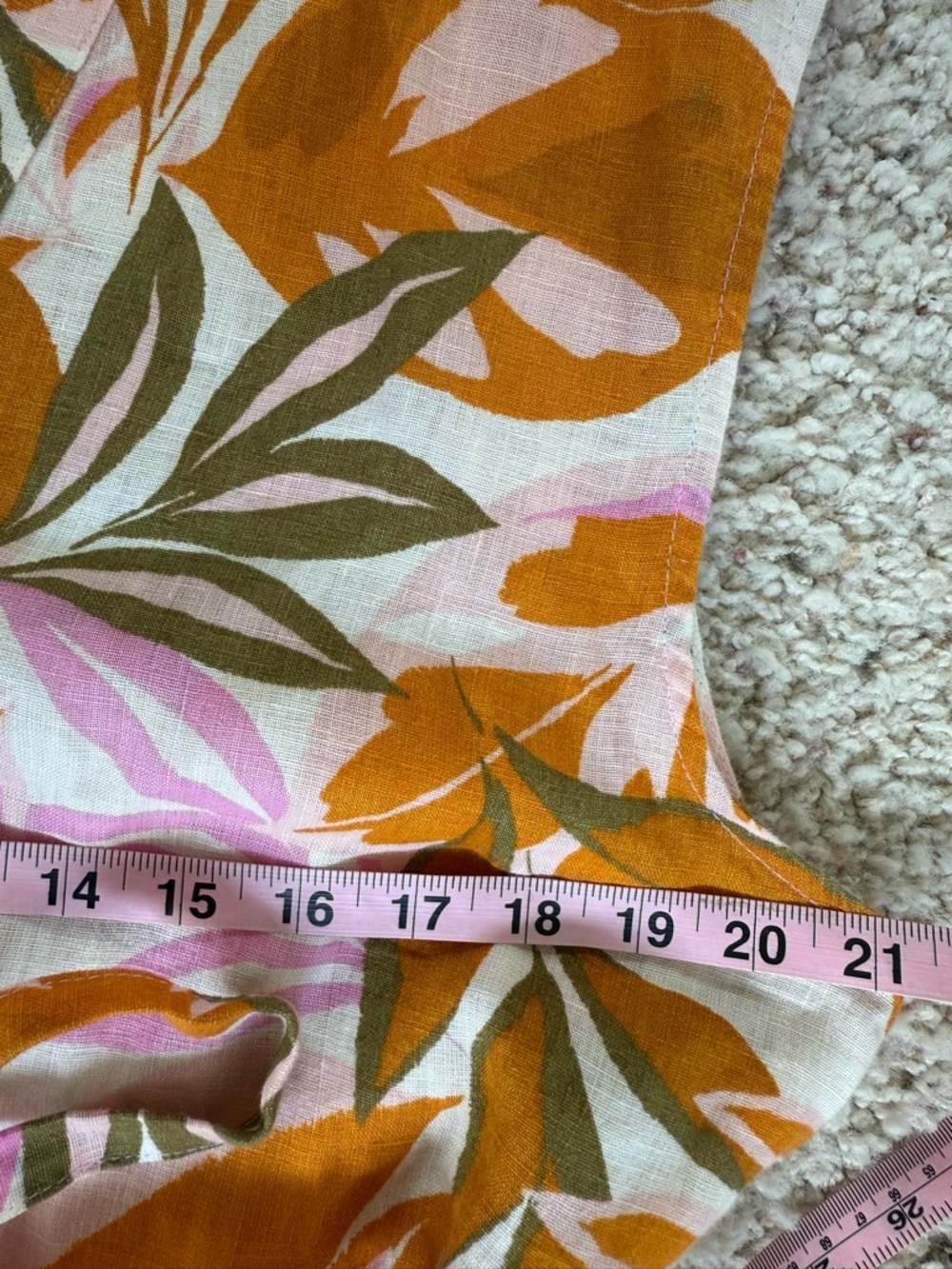 C&C California Linen Dress Womens XL Multicolor Tropical Palm Leaf resort wear - Picture 9 of 10